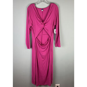 NWT Old Navy Women's Size XL Twist Front Cutout Long Sleeve Midi Dress